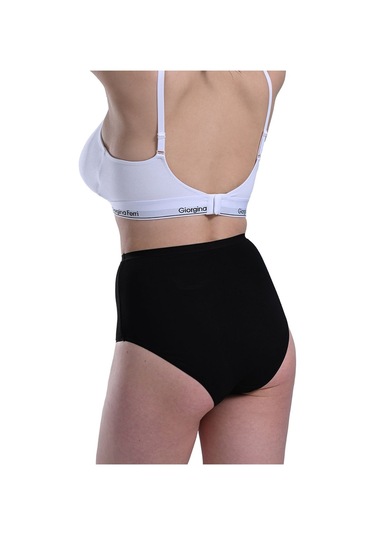 Likralı 5'li Kutu Premium Günlük Kullanıma Uygun Yüksek Bel Külot Berry G-007 E Siyah