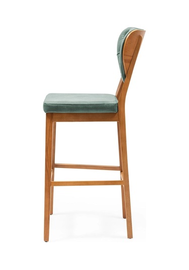 Olivya Ahşap Bar Sandalyesi Yeşil