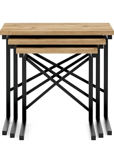 Ceramical ZG1 Zigon Sehpa 3'lü Atlantik Çam