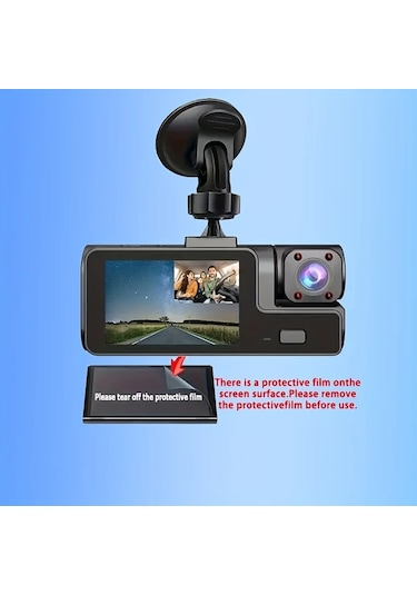 Dashanshop Çift Kameralı Araç Kamerası 1080p Ön 480p Arka Geniş Açı Gece Görüşü Dijital Ayna