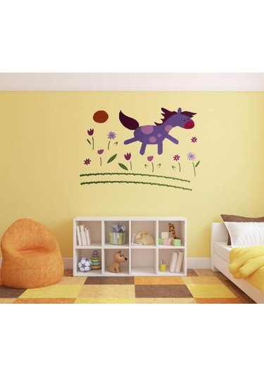 Duvar Süsü Sticker 2 Adet Küçük At Desenli Pvc 70x50x0,5cm