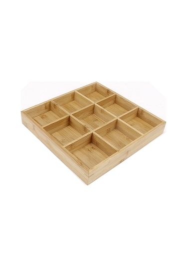 Sones Sıcak Tencere Bambu Tabak Bölmeli Tepsi Sebze Ahşap Tepsi Seti Küçük Dokuz Izgara Tabak