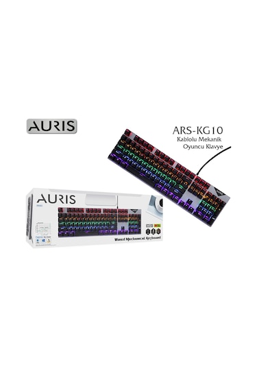 Auris Kg10 Rgb Işıklı Mekanik Kablolu Klavye