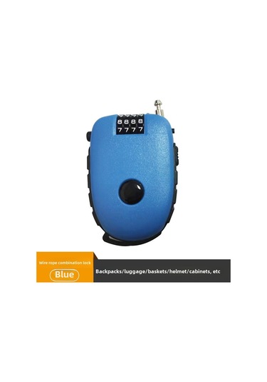 Springsun Motosiklet Kaskı Kilit, Genişletilebilir Çelik Tel, 4 Haneli Şifre, Anti-calinti, Elektrikli Bisiklet Ve Bavul Uyumlu Mavi C32 Tipi