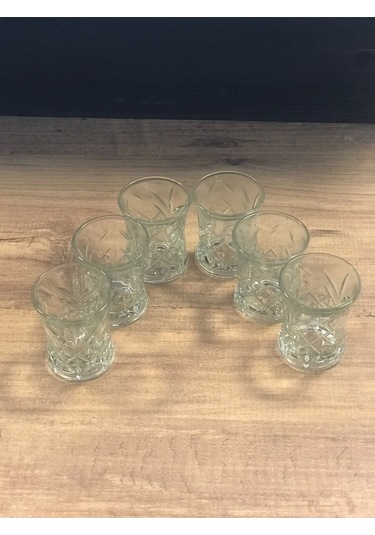 6 Lı Asya Kahve Yanı Su Bardağı Şeffaf Renk Royaleks-70279 Beyaz