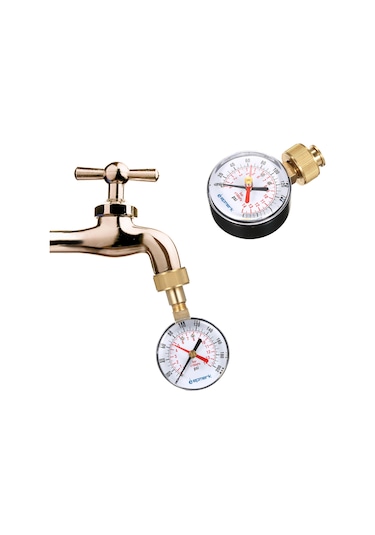 Springsun Su Basıncı Test Cihazı 0-200psı, 3/4" İç Dişli Boru, Kırmızı Göstergeli, 2.5" Manometre, Bakır Ve Plastik Malzemeyle