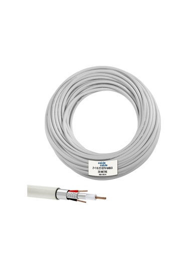 2+1 Cctv 0.22 Kamera Kablosu 20mt Poke Pk-1007