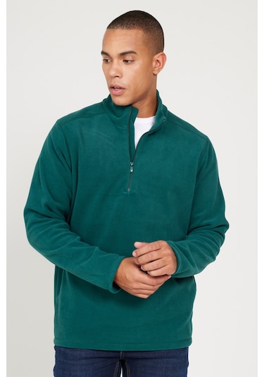 AC&Co / Altınyıldız Classics Anti-Pilling Tüylenme Yapmayan Bato Yaka Erkek Polar Sweatshirt 4a5221100016yslxl Yeşil