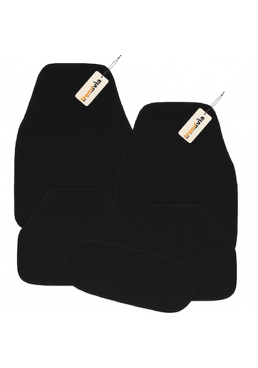 Araç Halı Paspas Takımı 5 Li Universal Uyumlu Kaymaz Siyah Renk Oto Halı Paspas