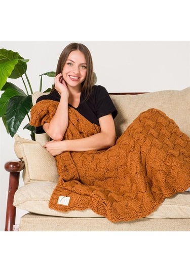 Serenita Saç Örgü Triko Tv Battaniyesi Throw Koltuk Şalı (538861623)-110X160