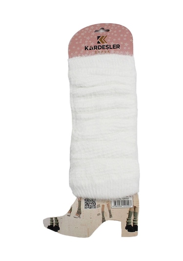Kadın Kışlık Dizlik Sakallı Tozluk Çorap Beyaz