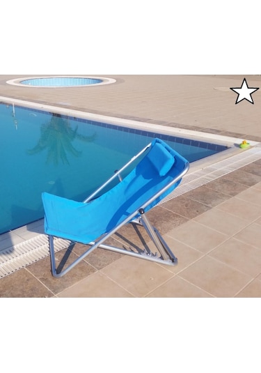 Depolife Kademeli Ayarlı Katlanır Balkon Bahçe Plaj Deniz Havuz Şezlong
