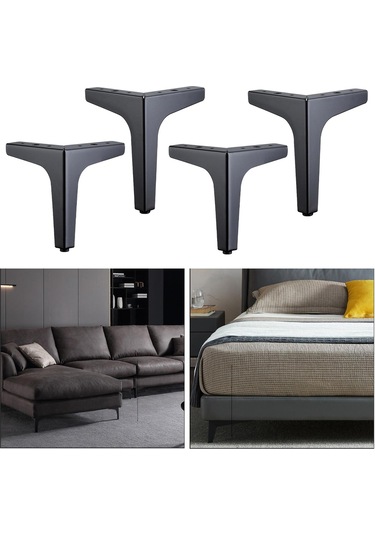 Suntek Magideal 4 Adet Demir Metal Mobilya Ayakları Kanepe 15cm-siyah
