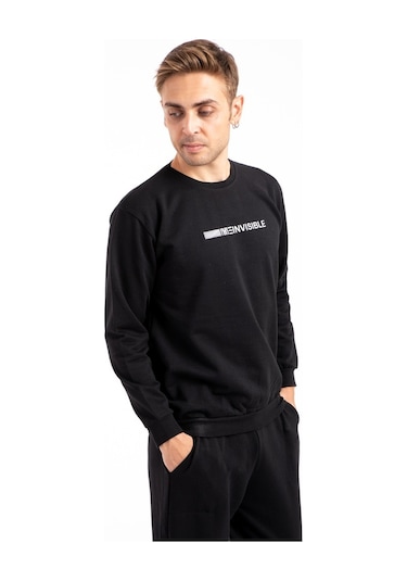 Tampap Baskılı Erkek Eşofman Takımı - Siyah