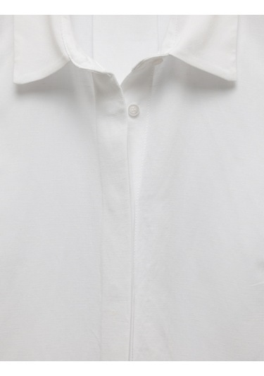 Koton Klasik Yaka Viskon Keten Karışımlı Kolsuz Gömlek Kırık Beyaz 5sak60257uw Ekru