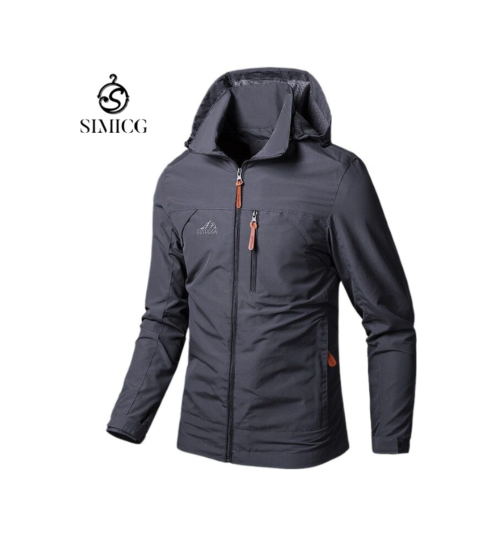 Erkekler İçin Modaya Uygun Dağcılık Rüzgarlık Ceketi Gri