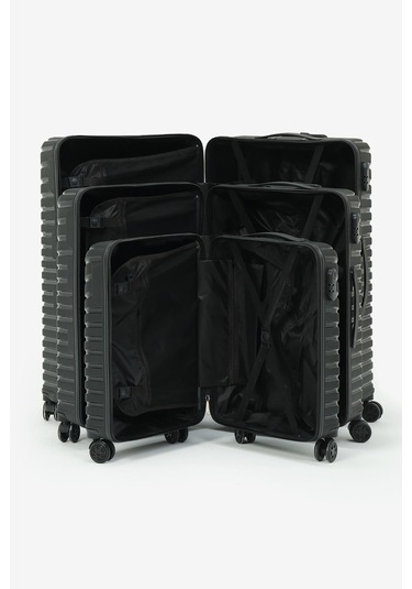 3'lü Set Silikon Kırılmaz Pp Unisex Siyah Valiz Pwvlz005 Siyah