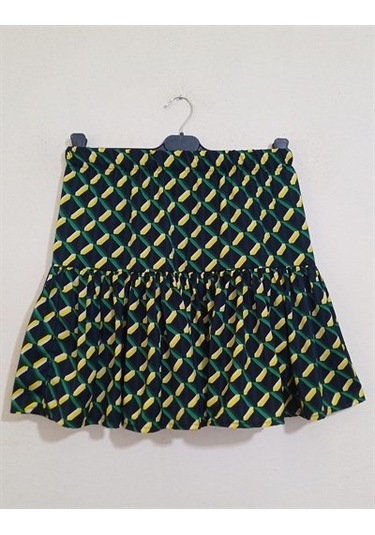 Kadın Şort Etek-143- Desenli Çok Renkli