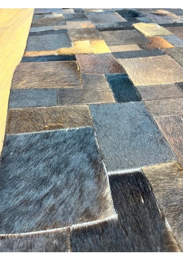 Büyük Parçalı Dana Derisi Patchwork Halı 80x140 Diğer