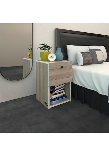 Kenzlife Komodin İzumi Crd 60 39 39 Komidin Kitaplık Ayakkabılık Kapaklı Arkalıklı Beyaz