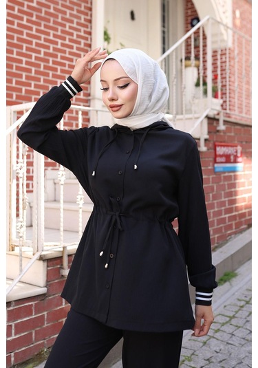 Ribana Detaylı Takım Siyah Siyah