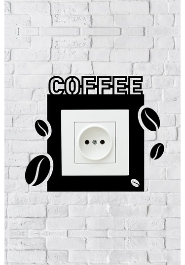 Coffee Kahve Tasarım Priz Çerçevesi İç Ölçü 8,4x8,4 Cm Dekoratif Priz Süsü - Kahve Kosesi
