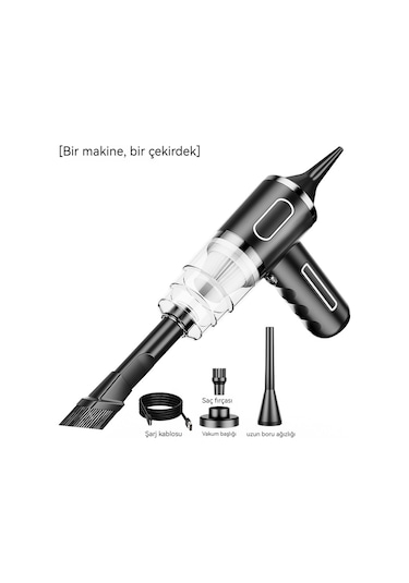 Mini Akülü Elektrikli Süpürge Tek Çekirdekli Siyah 003