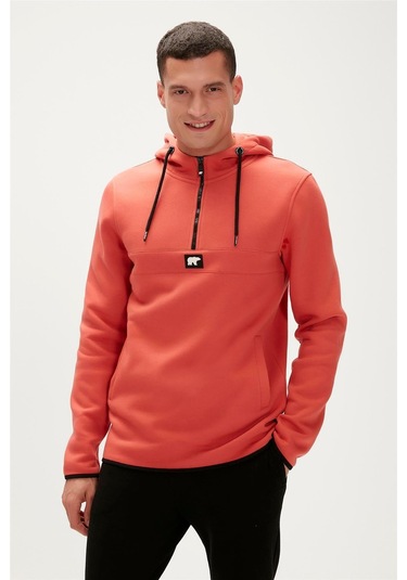 Bad Bear Defence Half-zıp Hoodıe Erkek Polar Sweatshırt Turuncu