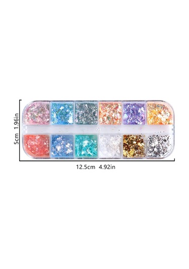 Tırnak Süsleme Yüki İnce Folyo Glitter Pulları Renkli Nail Art