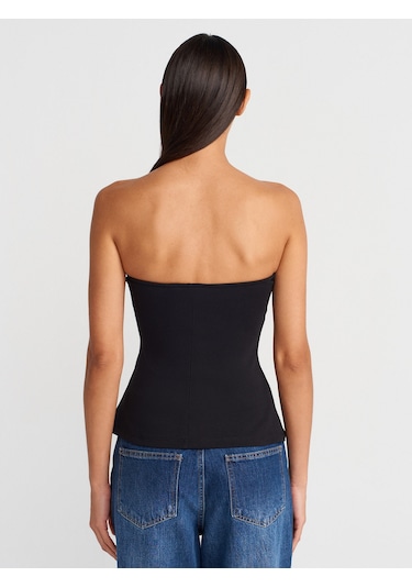 Dilvin 31860 Straplez Top-siyah Siyah