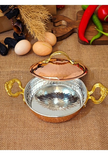 Modabakır Bakır Tava Kapaklı 14 Cm Model:55698s Bakır