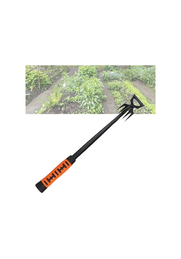 Suntek Tarımsal Kazma Arka Bahçe Manuel Ot 5 Pençe Ayıklama Çektirmesi Turuncu 38 CM