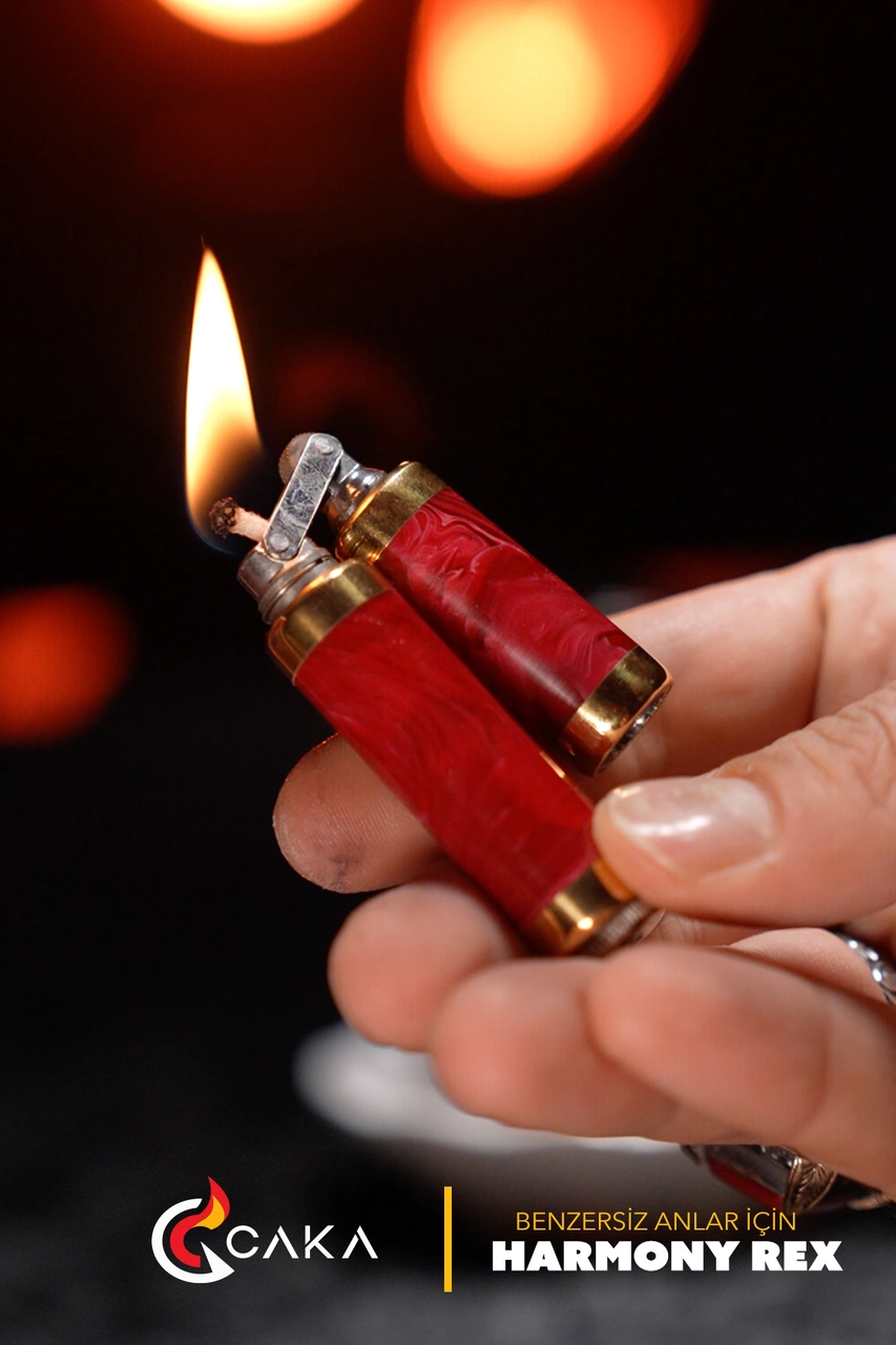 Caka Lighter Harmony Rex Kırmızı Benzinli Çakmak Kırmızı