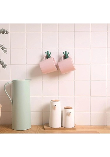 Hh 4 Adet Kaktüs Şeklinde Duvara Monte Kanca, Güçlü Taşıma Kapasitesi, Çanta, Havlu, Şemsiye Kancası, Düzenleyici, Yatak Odası, Mutfak, Kanca, Havlu H Diğer