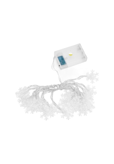 Shineyee Noel Kar Tanesi Led Işık Zinciri, 3m 20 Işık, Pil Kutusu Besleme Piller Dahil Değil , Sıcak Beyaz, Sürekli Ve Parıltı Modu, Noel, Parti, Odalar İçin Dekorasyon Diğer