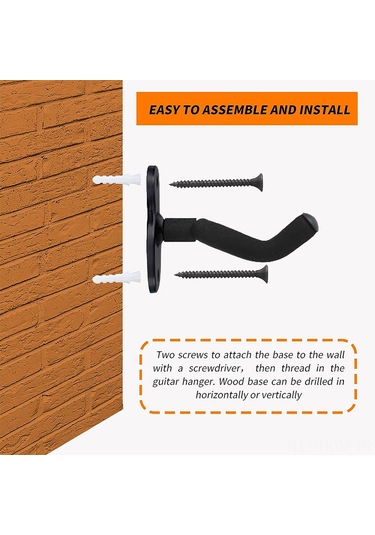 Suofeng 2'li Set Metal Gitar Askısı - Ukulele, Keman, Bas Ve Klasik Gitar İçin 5 Pena Hediyeli Siyah