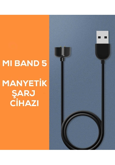 Mobilefix Siyah Xiaomi Mi Band 5 Usb Şarj Kablosu