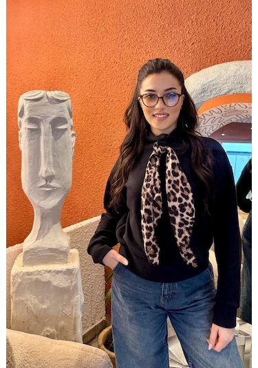 Infivento Kadın Şal Detay Kazak Siyah