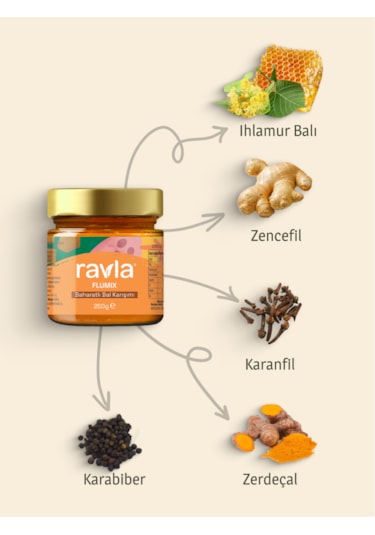 Ravla Flumix Baharatlı Bal Karışımı - 250g