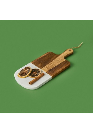 Evidea Kitchen Akasya Sunum Tahtası - Kahverengi / Beyaz- 33x15 Cm Kahverengi / Beyaz
