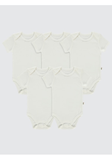 Civil Baby Bebek 5'li Çıtçıtlı Badi 12-36 Ay Beyaz Beyaz
