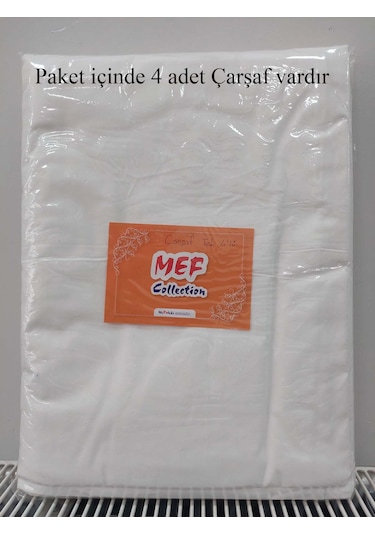 Otel Çarşafı Ekonomik Tek Kişilik Beyaz 180x235 Cm 4'lü