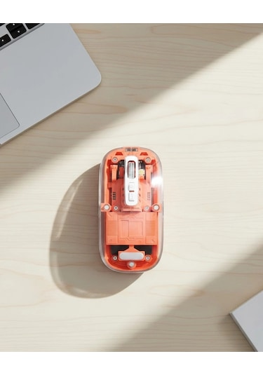 Bluetooth Ve Usb Destekli Kablosuz Şeffaf Mouse Sessiz Kullanım -