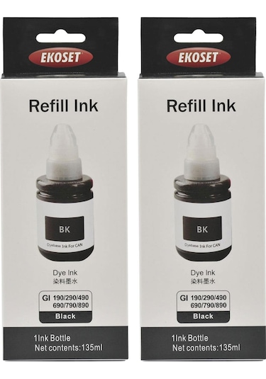 Ekoset Canon Pixma G2410 Uyumlu Siyah Mürekkep 2 Adet 135 Ml