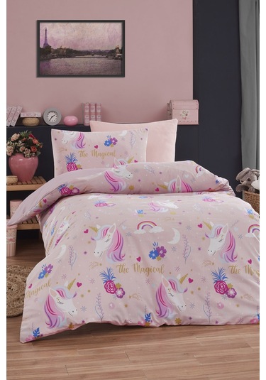 Eponj Home Junior Nevresim Seti Tek Kişilik Magical Pembe