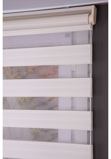 Oba Perde Keten Zebra Perde Beyaz 160 x 190