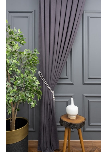 Taç Fon Perde - Gri