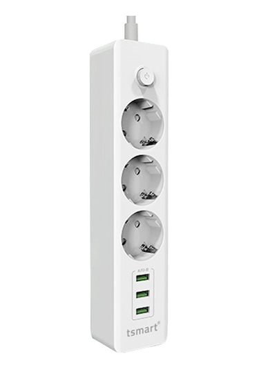 T-Smart TS-P88 3 USB Çıkışlı Akım Korumalı Akıllı Priz