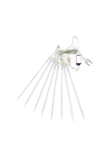 Geeksen Meteor Shower Lights Su Geçirmez Dış Mekan Led Işıkları 50 Cm 8'li Bahçe Aydınlatma Proje Işık Seti Beyaz