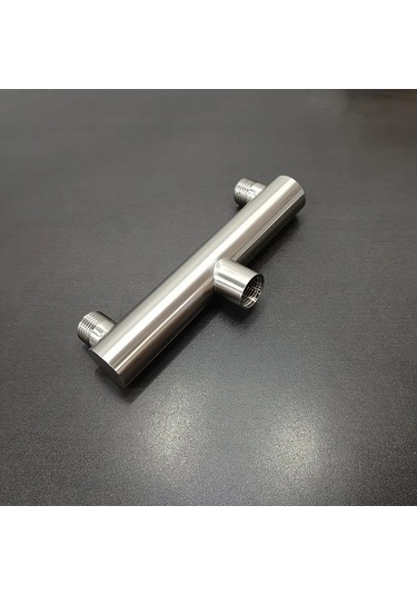 Fastbuy Siyah Paslanmaz Çelik Duş Kolu - Çift Çıkış Bağlantı - Dayanıklı Evrensel Banyo Aksesuarı Siyah